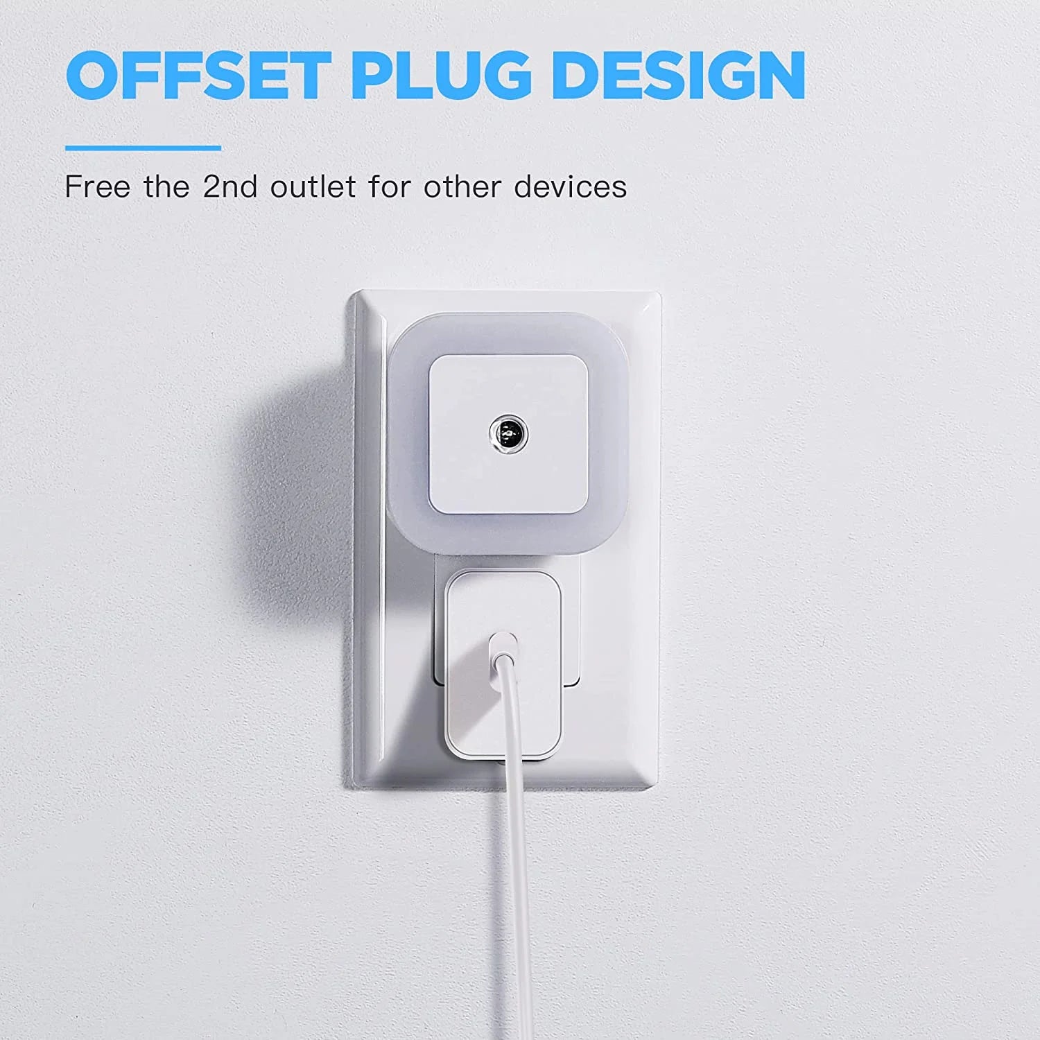 4 Pack Upgraded Plug-In LED Night Light with Adjustable Brightness, Dimmable LED Nightlight with Dusk to Dawn Sensor for Bathroom, Bedroom, Kitchen, Stairs, Hallway