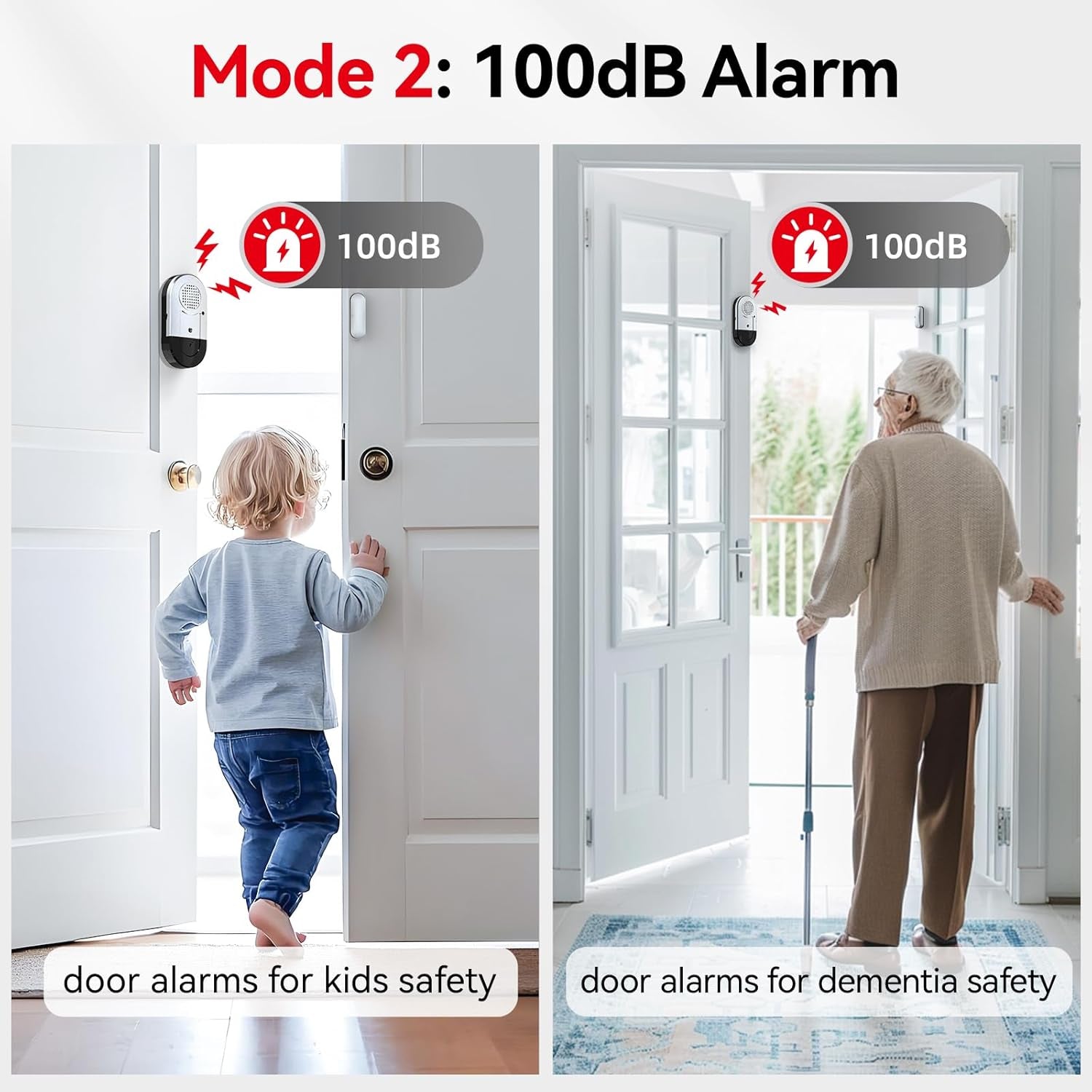 Door Alarms When Opened,Door Window Alarm Sensors for Kids Safety/Home Security/Pool/Garage/Dementia/Toddler/Travel Security,Easy to Install,Volume Control/Loud Alert,Long Battery Life,8 Pack