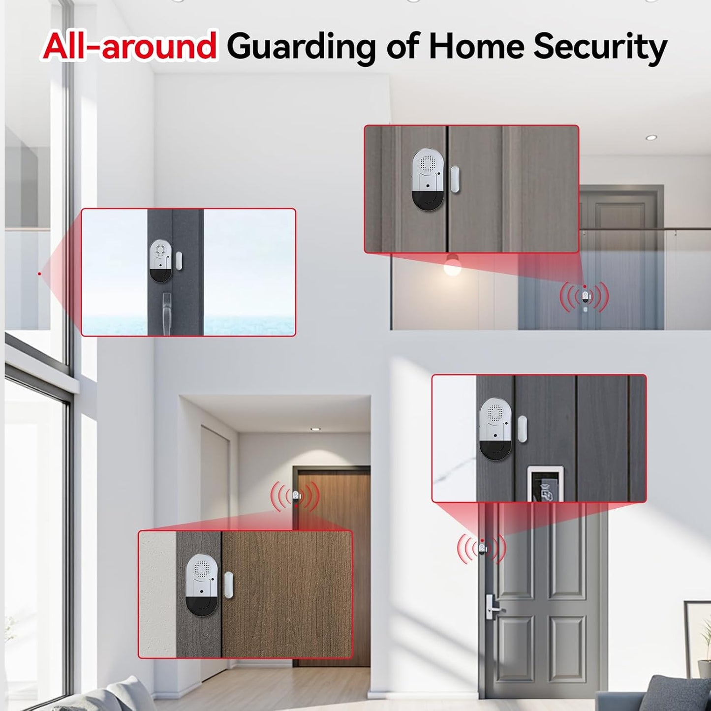 Door Alarms When Opened,Door Window Alarm Sensors for Kids Safety/Home Security/Pool/Garage/Dementia/Toddler/Travel Security,Easy to Install,Volume Control/Loud Alert,Long Battery Life,8 Pack